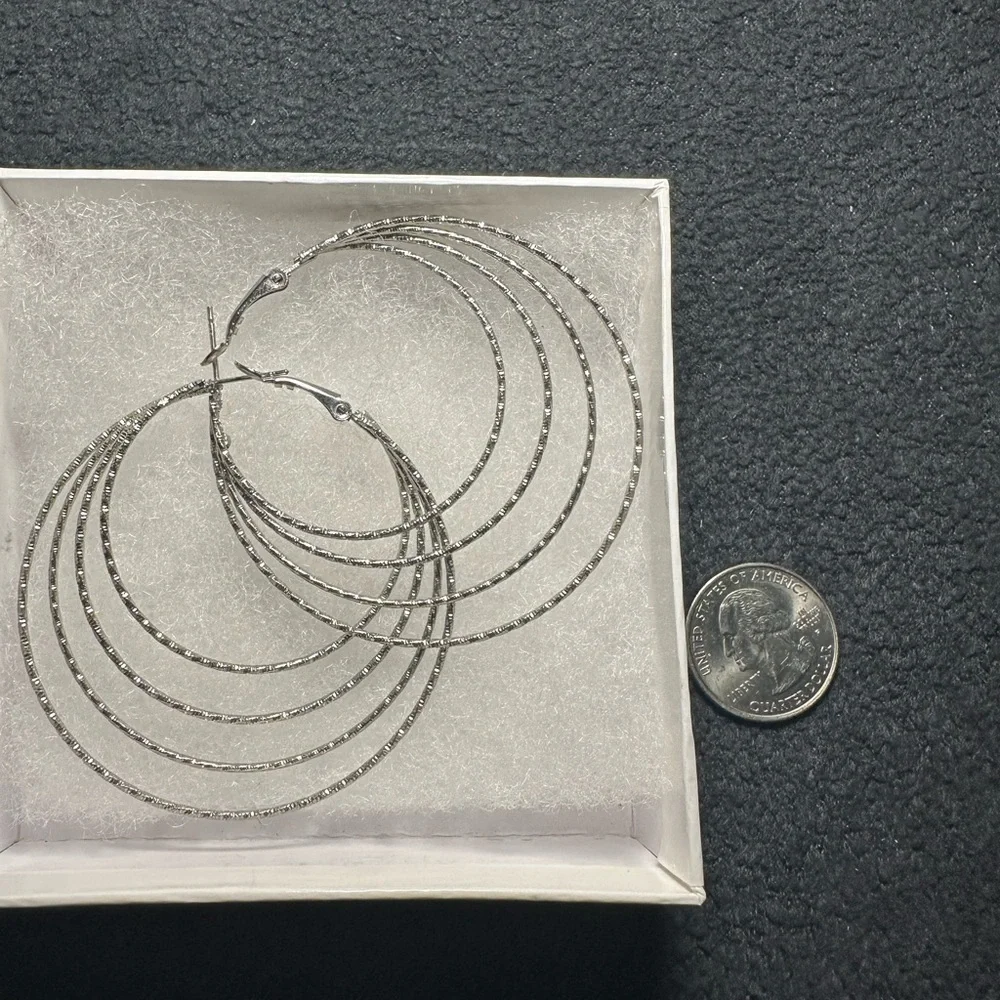 4 Hoop Sparkling Earrings